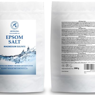 Badesalz Epsom - 3kg (3*1kg)+ PET & Reißverschluss