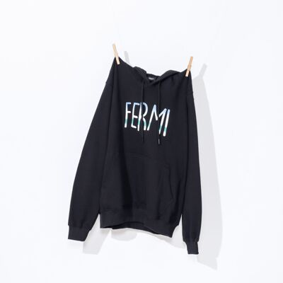 Fermi black hoodie white green text