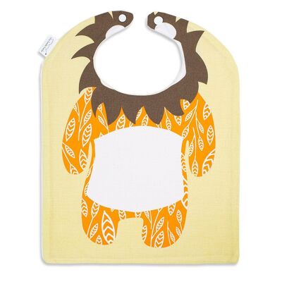 Babero de bebé con diseño de león de algodón orgánico