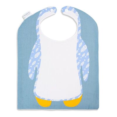 Babero de bebé pingüino de algodón orgánico
