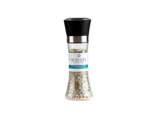 Natural sea salt of lesvos greece with wild oregano -grinder