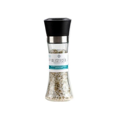 Natural sea salt of lesvos greece with wild oregano -grinder
