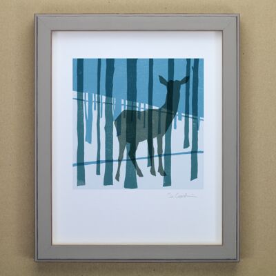Stampa artistica dei cervi della foresta (IC-P-ForestDeer)