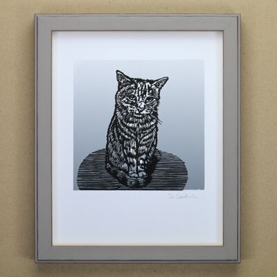 Impression d'art de chat gris (IC-P-SilverCat)