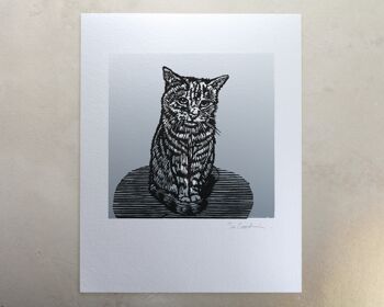 Impression d'art de chat gris (IC-P-SilverCat) 2