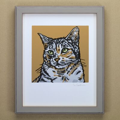 Ingwer und graue Katze Kunstdruck (IC-P-Mistie)
