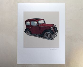 Austin 7 Classic Car Art Print (IC-P-Austin-7-Noël) 2