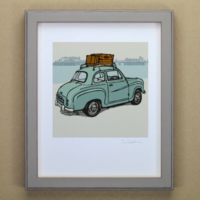 A35 Classic Car Art Print (IC-P-A35-Luggage)