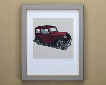 Austin Seven Classic Car Art Print (IC-P-Austin7-Saloon) 1