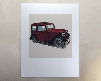 Austin Seven Classic Car Art Print (IC-P-Austin7-Saloon) 2