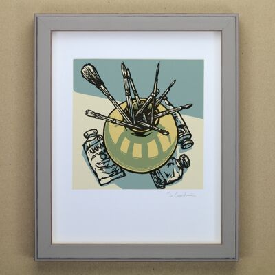 Pot with Brushes Art Print (IC-P-Pot-Brushes)