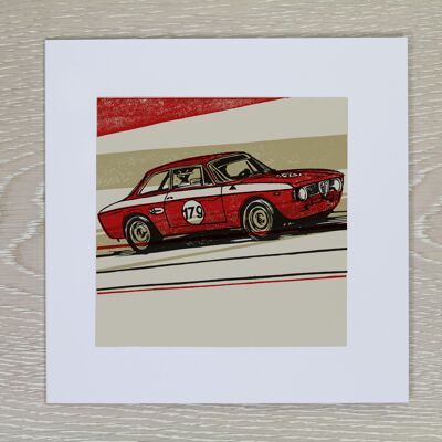 Carte de vœux pour voiture classique Alfa Romeo GTA (IC-AlfaGTA)