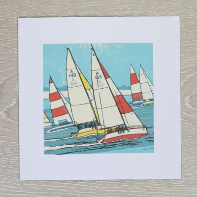 Racing Yachts Greetings Card 2 (IC-Yachts02)