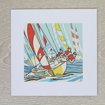 Racing Yachts Greetings Card (IC-Yachts01)