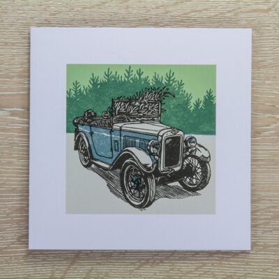 Carte de vœux de Noël de voiture classique - Austin 7 (IC-Austin-7-Christmas)