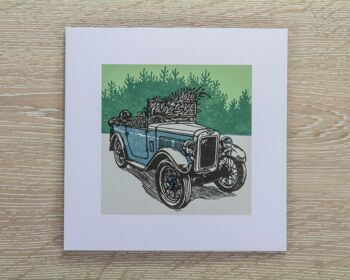 Carte de vœux de Noël de voiture classique - Austin 7 (IC-Austin-7-Christmas) 1