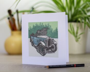 Carte de vœux de Noël de voiture classique - Austin 7 (IC-Austin-7-Christmas) 2