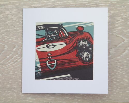 Alfa Romeo Sports Racing Car Greetings Card (IC-AlfaT33)