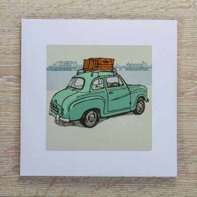 Carte de voeux de voiture classique - Austin A35 (IC-A35Luggage)