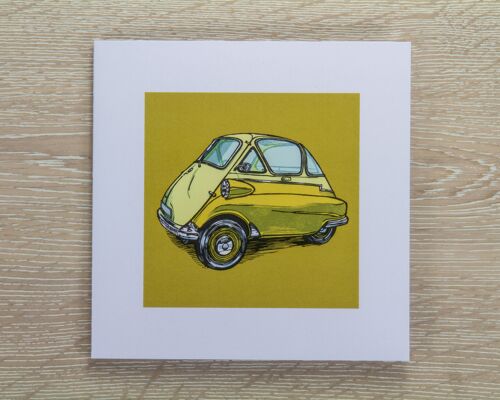 Classic Bubble Car Greetings Card (IC-BubbleCar)