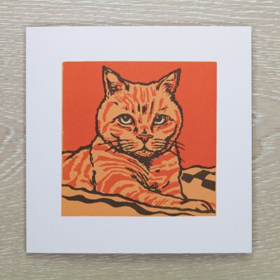 Carte de voeux chat roux - Henry (IC-Henry-Cat)
