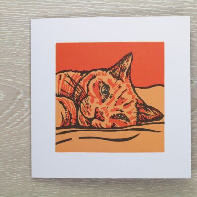 Tarjeta de felicitación de gato jengibre - Charlie (IC-Charlie-Cat)
