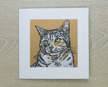 Carte de voeux chat roux et gris - Mistie (IC-Mistie-Cat) 1
