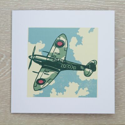 Carte de voeux d'avion de chasse Spitfire (IC-Spitfire)