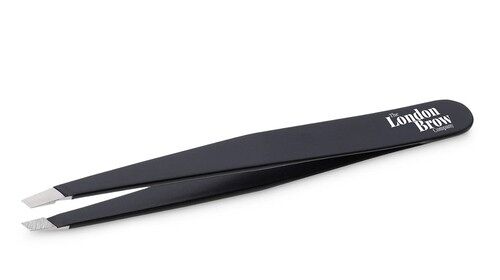 London Brow Precision Slanted Brow Tweezers - Black