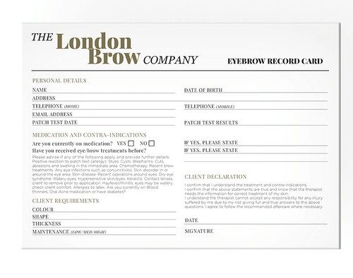 London Brow - Brow Lamination Consultation Cards