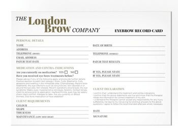 London Brow - Cartes de consultation pour la stratification des sourcils