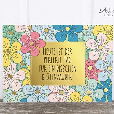 Holzschliff-Postkarte: Blütenzauber M