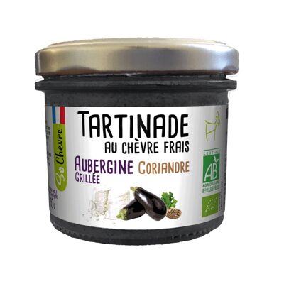 Tartinade au chevre frais aubergine grillée coriandre