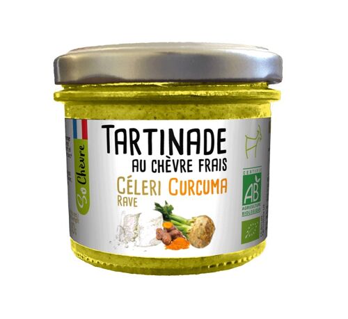 Tartinade au chevre frais céleri rave curcuma