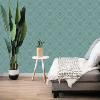 Ionian Tiles - 52cm x 10m Roll (ionian-tiles-in-aqua-2)