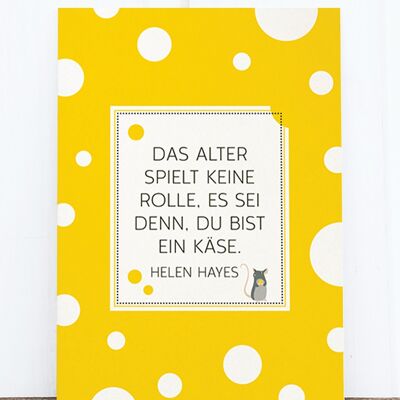 Holzschliff-Postkarte: Käse HF
