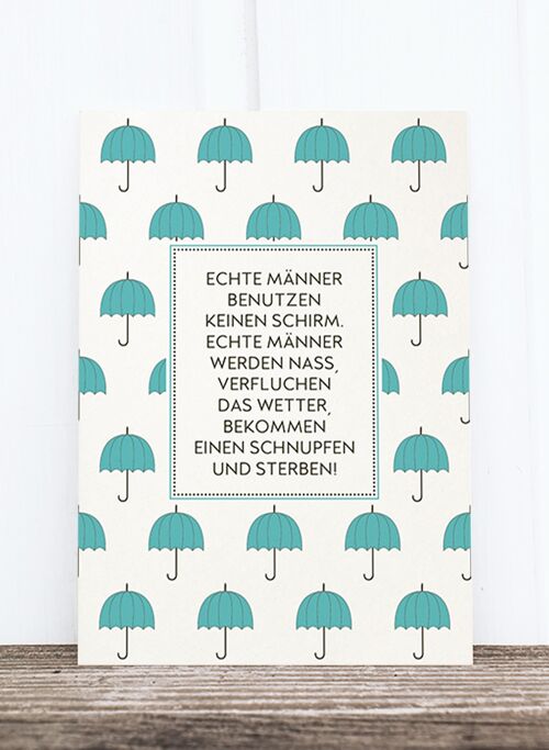 Holzschliff-Postkarte: Regenschirm HF