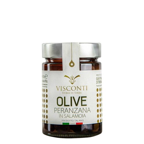 Olive varietà Peranzana in Salamoia senza conservanti 330 gr