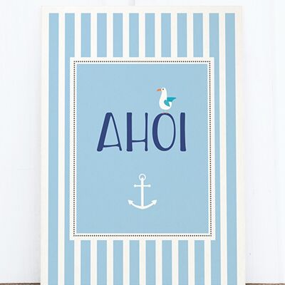 Carte postale en pâte de bois : Ahoy HF
