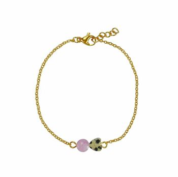 Bracelet Jaspis Coeur & Calcédoine - Or 1