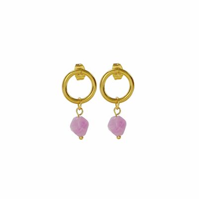 Earrings Chalcedony - Gold