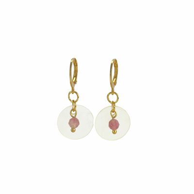 Earrings Tourmaline & Shell - Silver