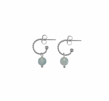 Boucles d'oreilles Aigue-marine - Argent 1