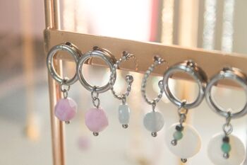 Boucles d'oreilles Aigue-marine - Argent 2