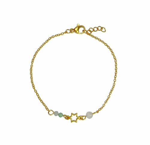 Bracelet Gemstones & Star - Gold