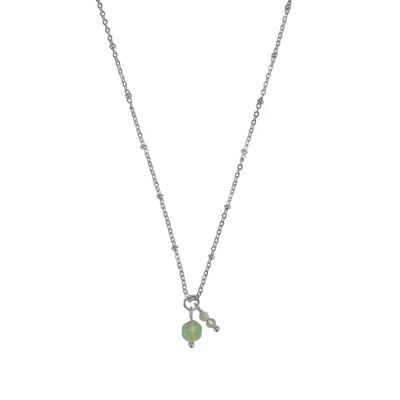 Collier Aigue Marine & Aventurine - Argent