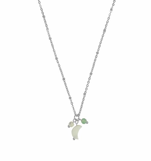 Necklace Shell Moon & Aventurine - Silver