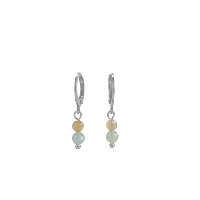 Pendientes Sunstone & Aguamarina - Plata