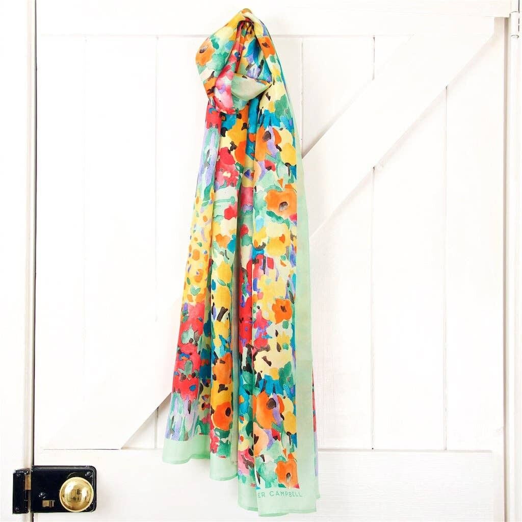 Blumen Fantasie Seidenschal