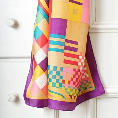 Geo Long Silk Scarf